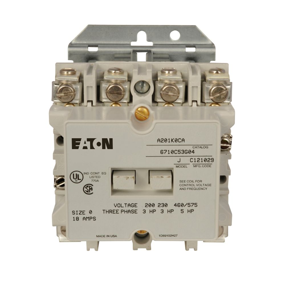 Eaton A201KACA Enclosed Magnetic Starter 3 pole 3 phase 600V 9A 120V coil A201