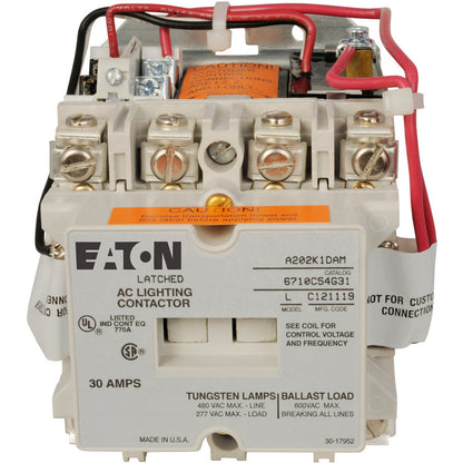 Cutler Hammer A202K1DAM Contactor | 600V 3 phase 30A 4 pole 110V coil A202