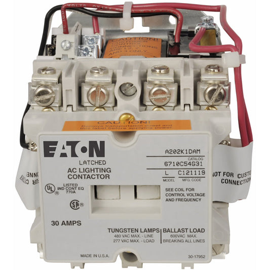 Eaton A202K1DA Contactors | 30 A 4-Pole 120 V Coil A202 Series