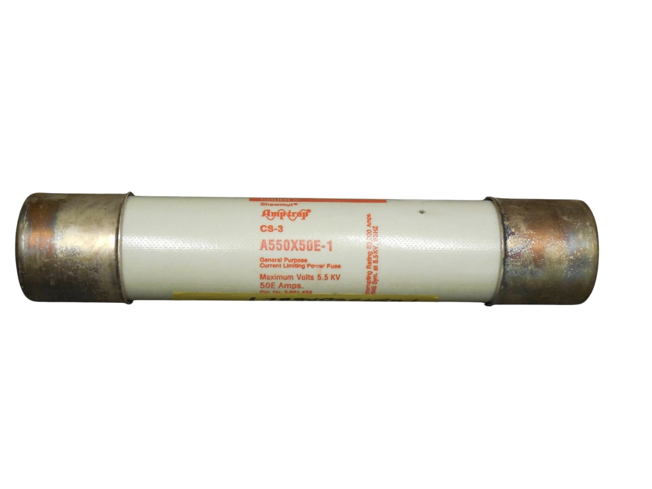 Mersen A550X10E-1 Medium Voltage Fuse | 5500V 10A 63kA CS-3 Series