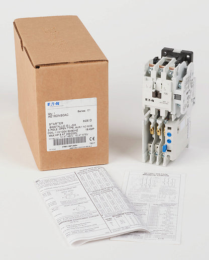 Eaton AE16DNS0AC Motor Starter 3 pole 3 phase 600V 18A 110V coil Freedom Series