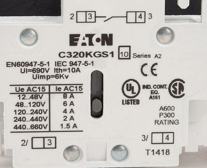 Cutler Hammer AE16ENS0AC Motor Starter 3 pole 3 phase 600V 25A 110V coil Freedom Series