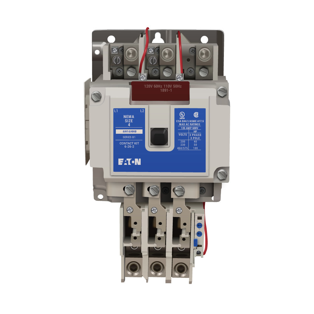 Cutler Hammer AN16NN0A Motor Starter 3 pole 3 phase 600V 135A 110V coil Freedom Series