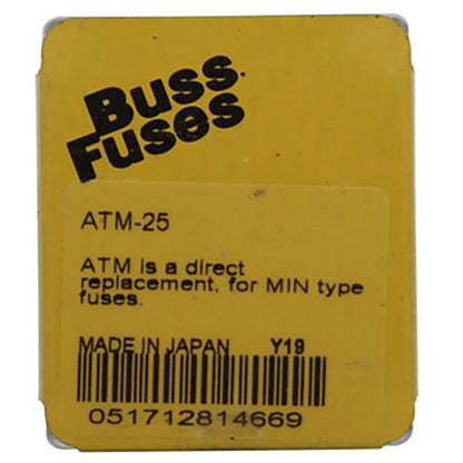 Bussmann ATM-25 Low Voltage Fuse | 32V 25A 1kA@32Vdc ATM Series