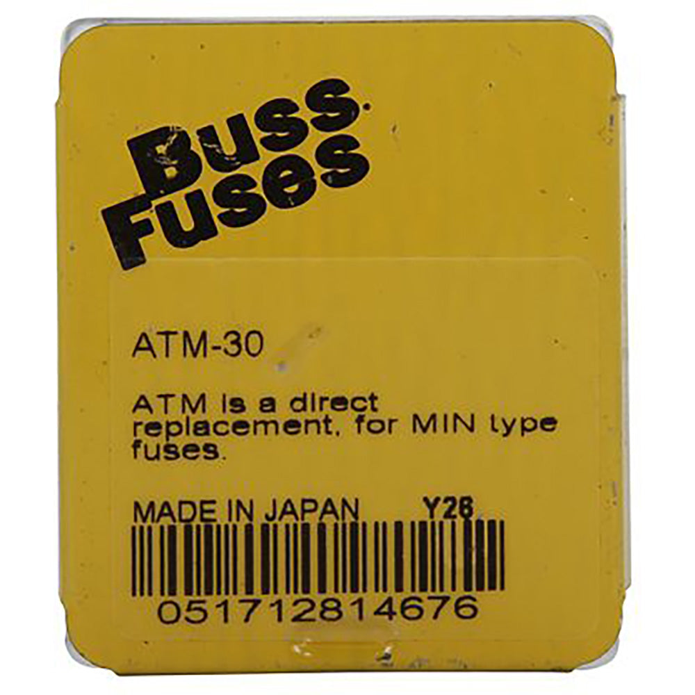Bussmann ATM-30 Low Voltage Fuse | 32V 30A 1kA@32Vdc ATM Series