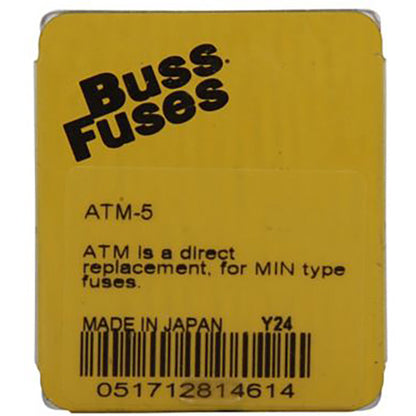 Bussmann ATM-5 Low Voltage Fuse 32V 5A 1kA@32Vdc ATM Series