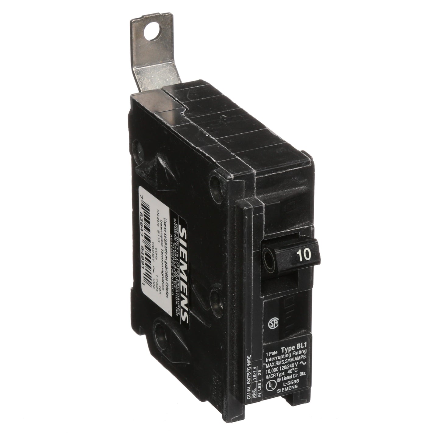 Siemens B110 Circuit Breaker | 120V 20A 1P 10kA@120V Plug-In BL Series