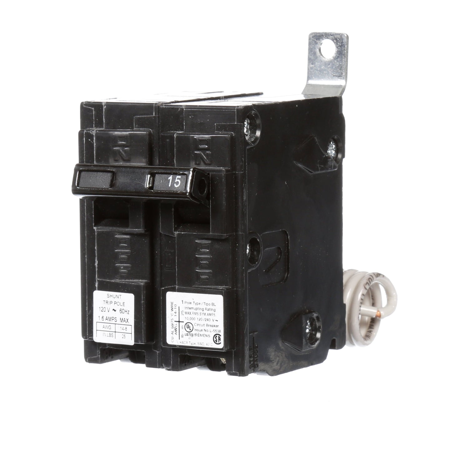 Siemens B11500S01 Circuit Breaker | 120V 15A 1P 10kA@240V Bolt-on BL Series