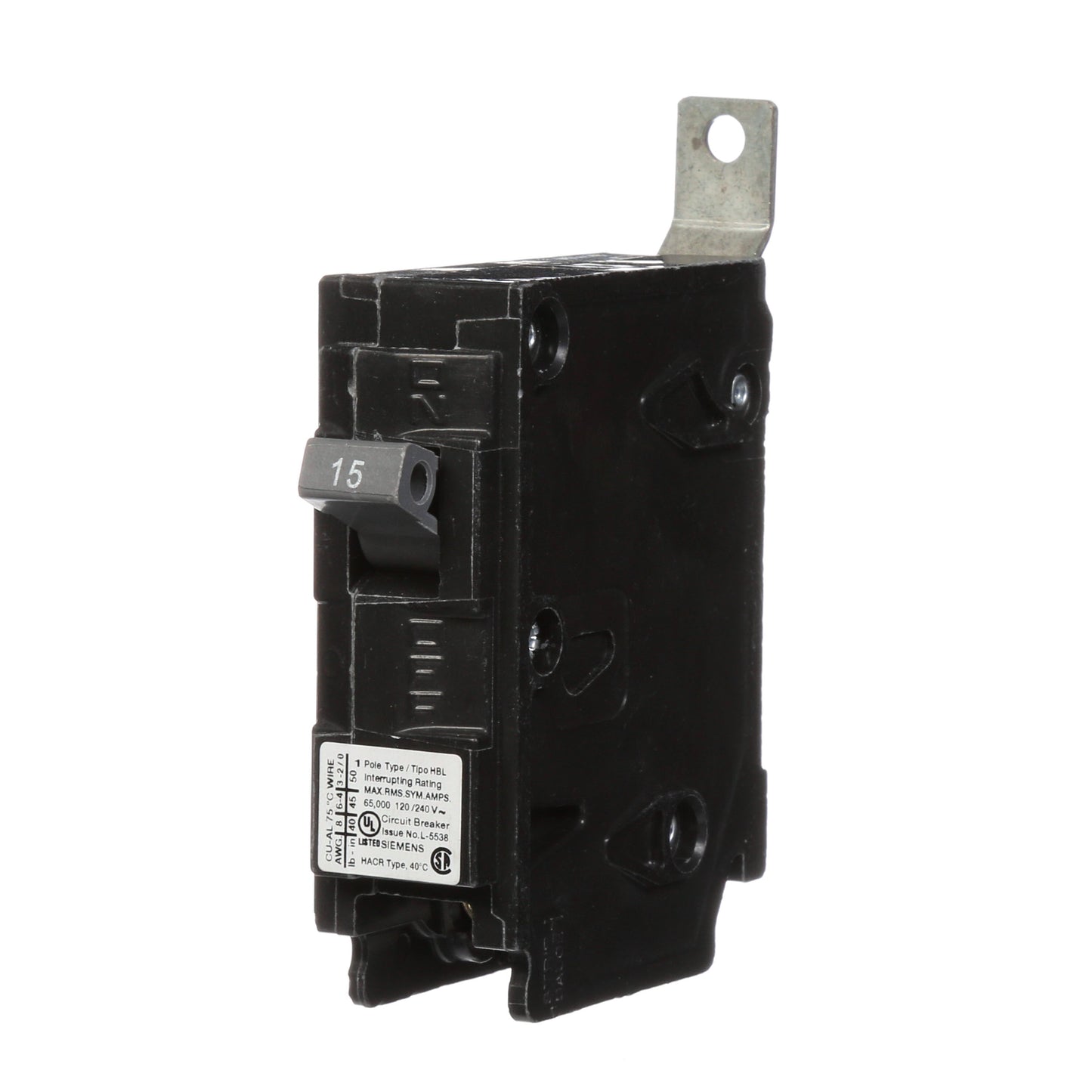 Siemens B115HH Circuit Breaker | 120V 15A 1P 65kA@240V Bolt-on BL Series