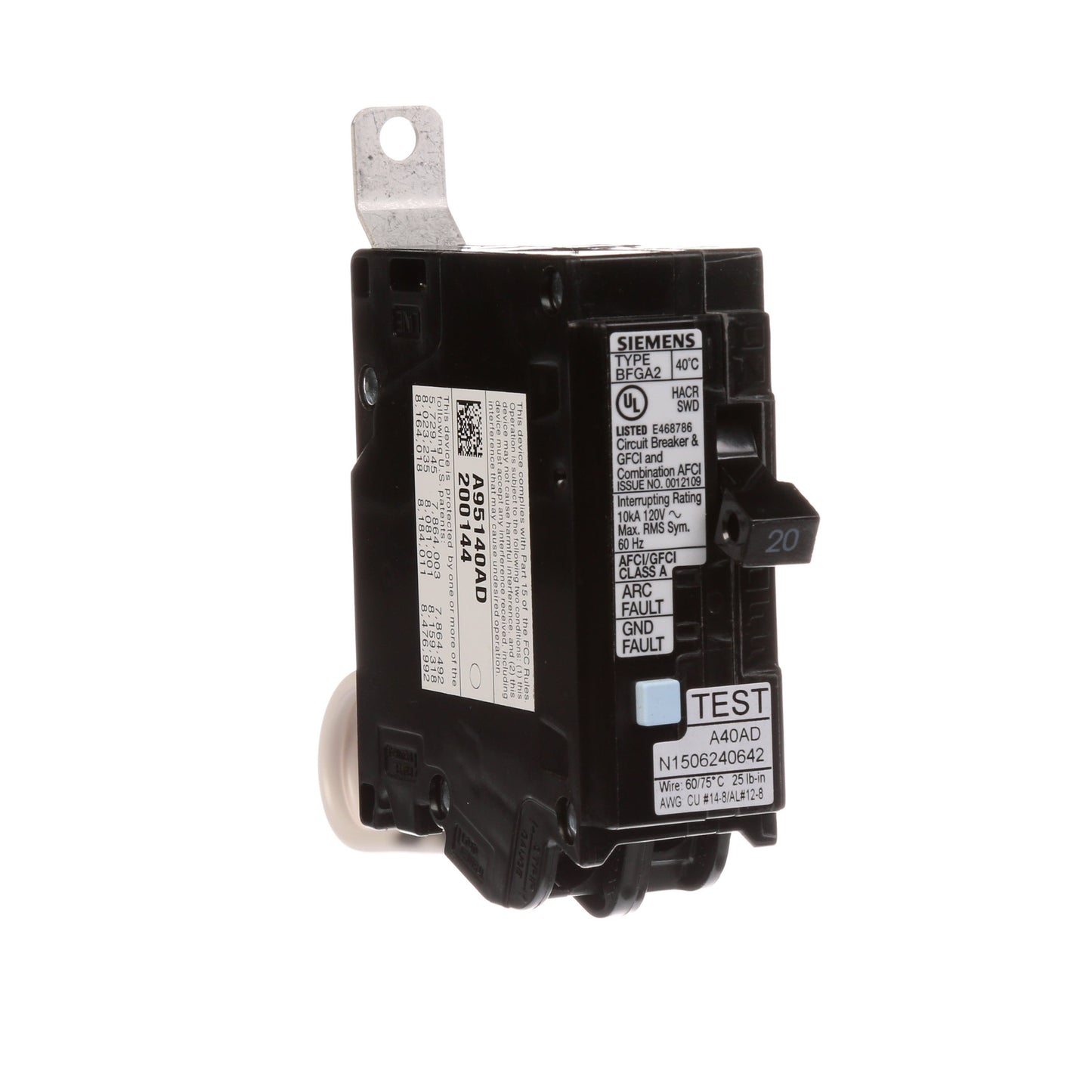 Siemens B120DF Circuit Breaker | BL Series BDF 120V 20A