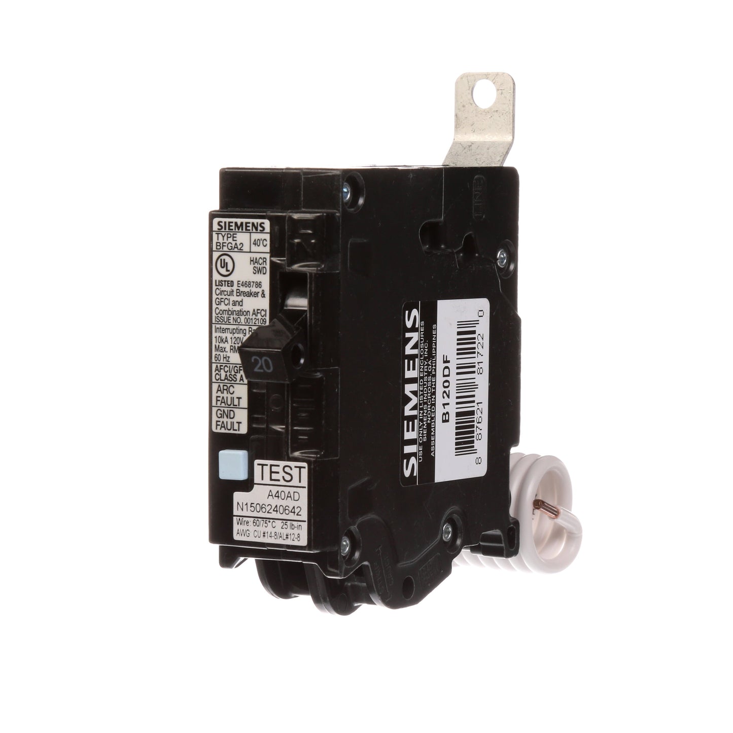 Siemens B120DF Circuit Breaker | BL Series BDF 120V 20A