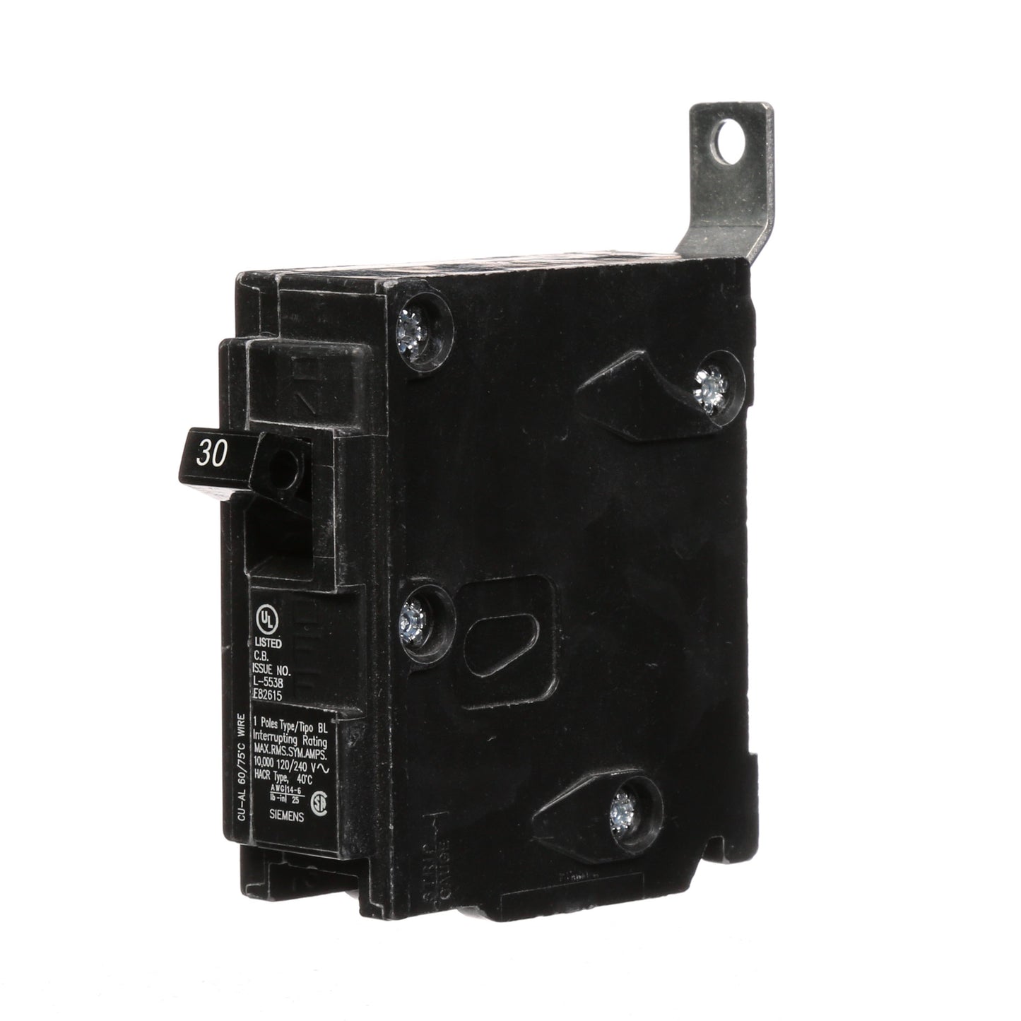 Siemens B130 Circuit Breaker | 120V 30A 1 Pole 10kA@120V Bolt-on BL Series