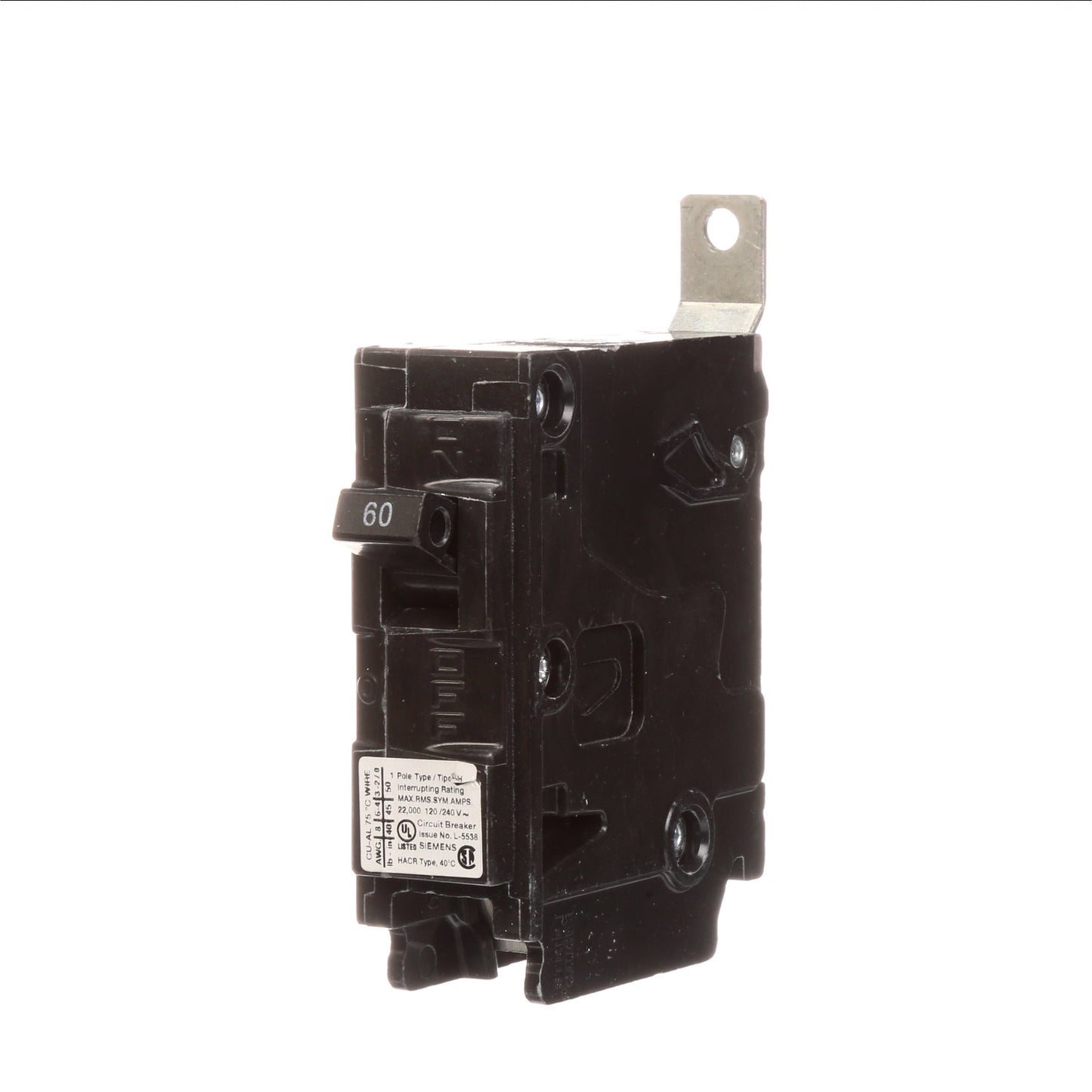 Siemens B160H Circuit Breaker | 120V 60A 1P 22kA@240V Bolt-on BL Series