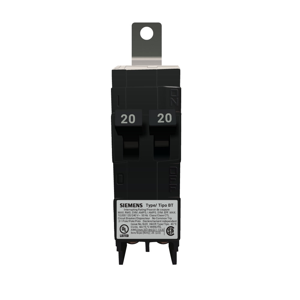 Siemens B2020 Circuit Breaker | 120V 20A 2P 10kA@120V Bolt-On B Series