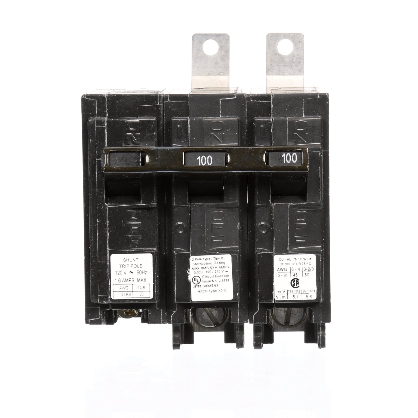 Siemens B210000S01 Molded Case Circuit Breaker | 120/240V 100A 2P 10kA@240V Bolt-on BL Series