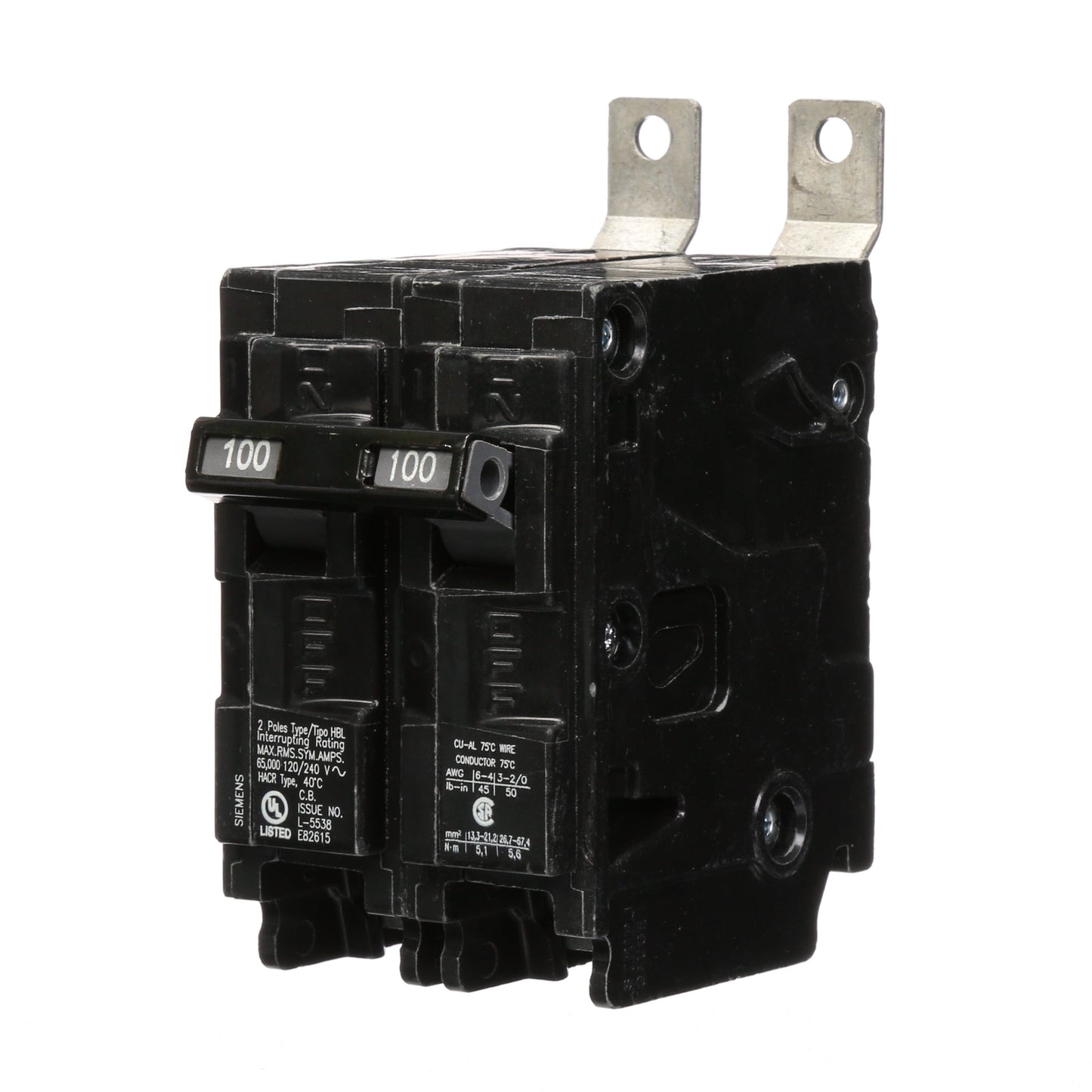 Siemens B2100HH Circuit Breaker | 120/240V 100A 2P 65kA@240V Bolt-on BL Series