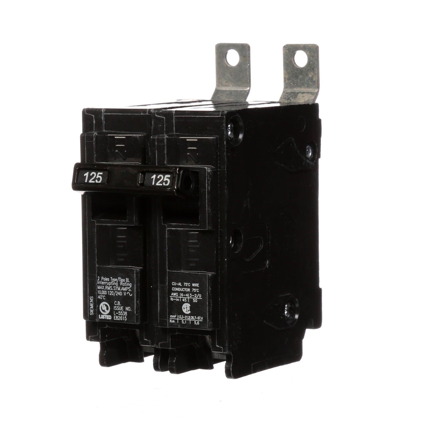 Siemens B2125 Circuit Breaker – 125 Amp, 2 Pole, 120/240V, Bolt-On