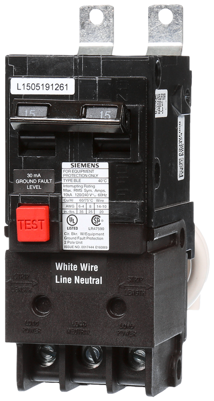 Siemens B215EG Circuit Breaker | 240V 15A