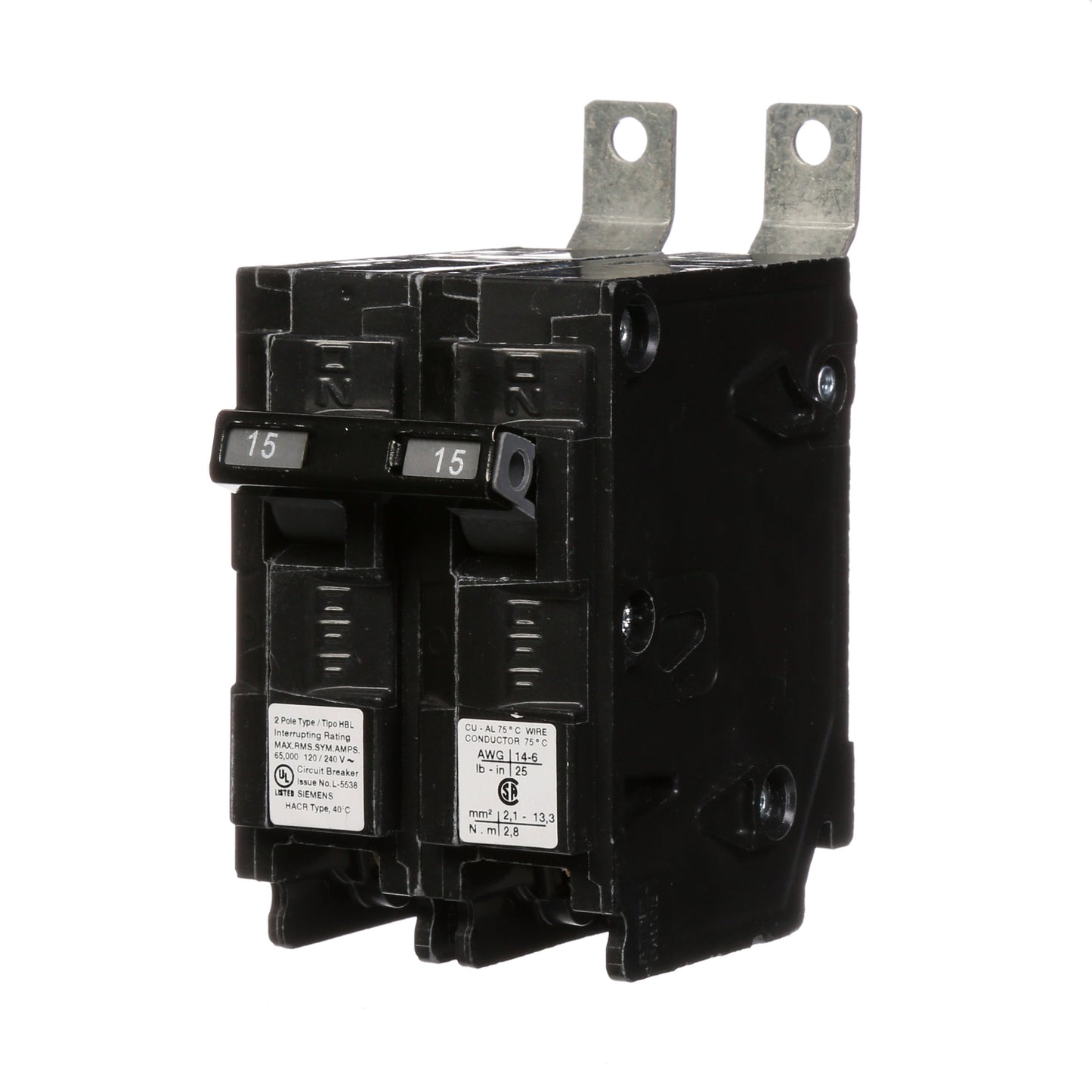 Siemens B215HH Circuit Breaker | 120/240V 15A 2 Pole 65kA@240V Bolt-on BL Series