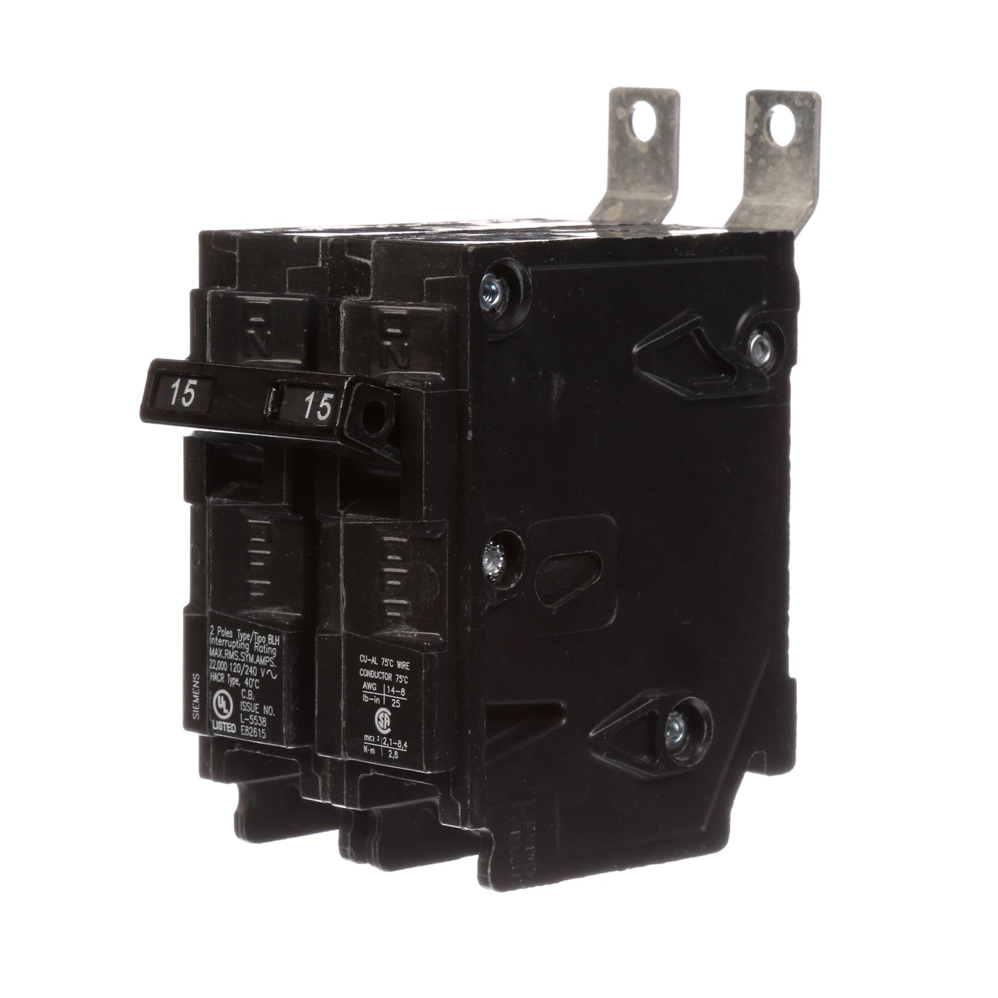 Siemens B215H Circuit Breaker | 120/240V 15A 2P 22kA@240V Bolt-on BL Series