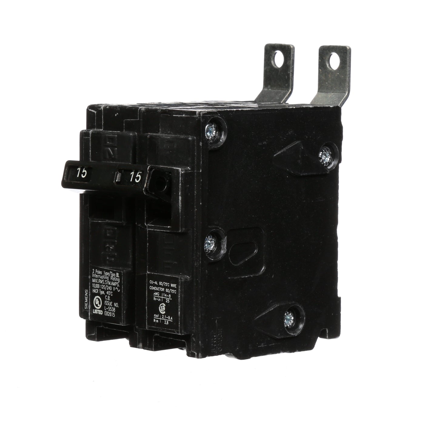 Siemens B215 Circuit Breaker | 120/240V 15A 2 Pole 10kA@240V Bolt-on BL Series