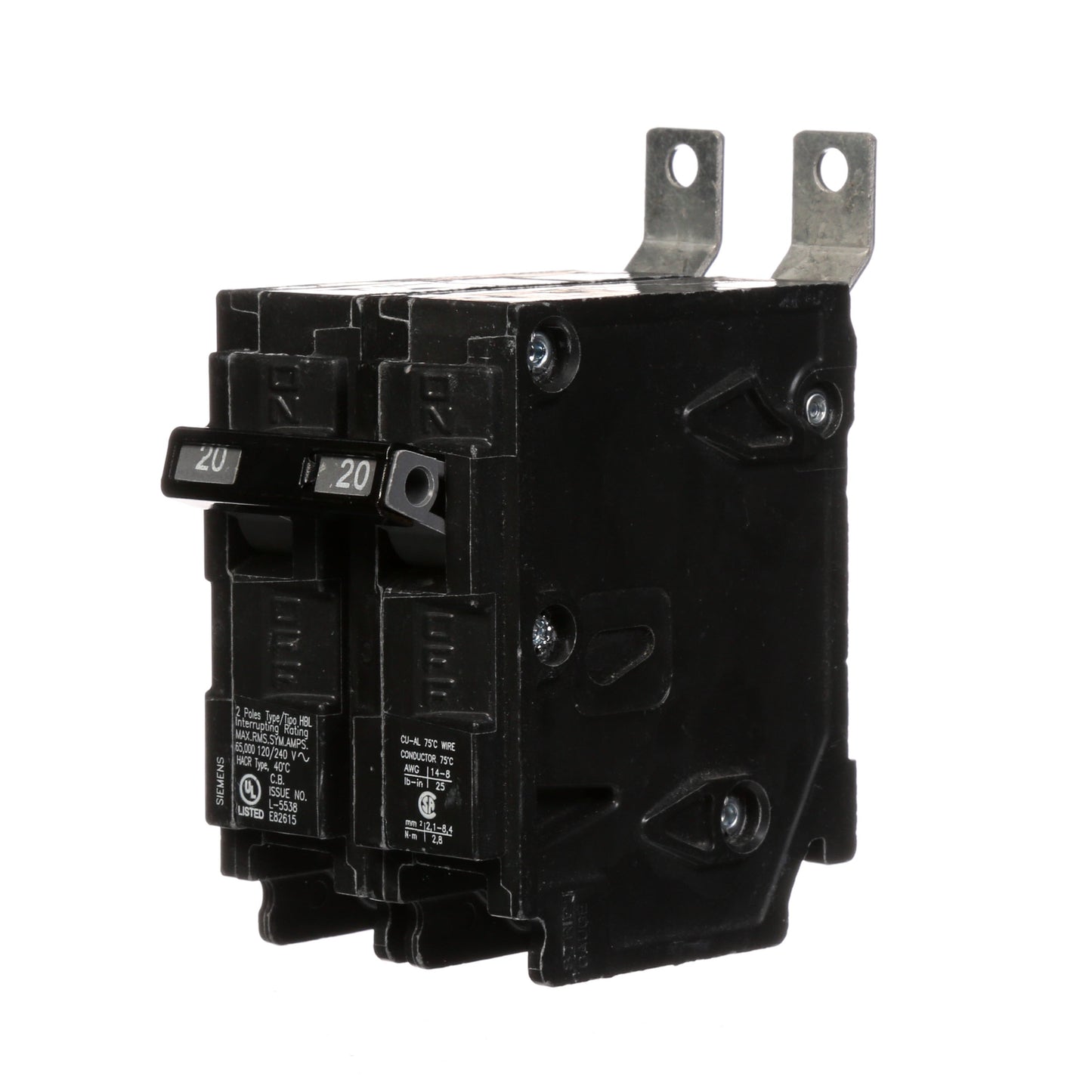 Siemens B220HH Circuit Breaker | 120/240V 20A 2P 65kA@240V Bolt-on BL Series