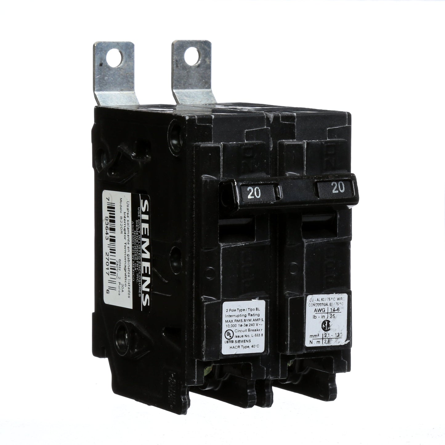 Siemens B220R Circuit Breaker | 240V 20A