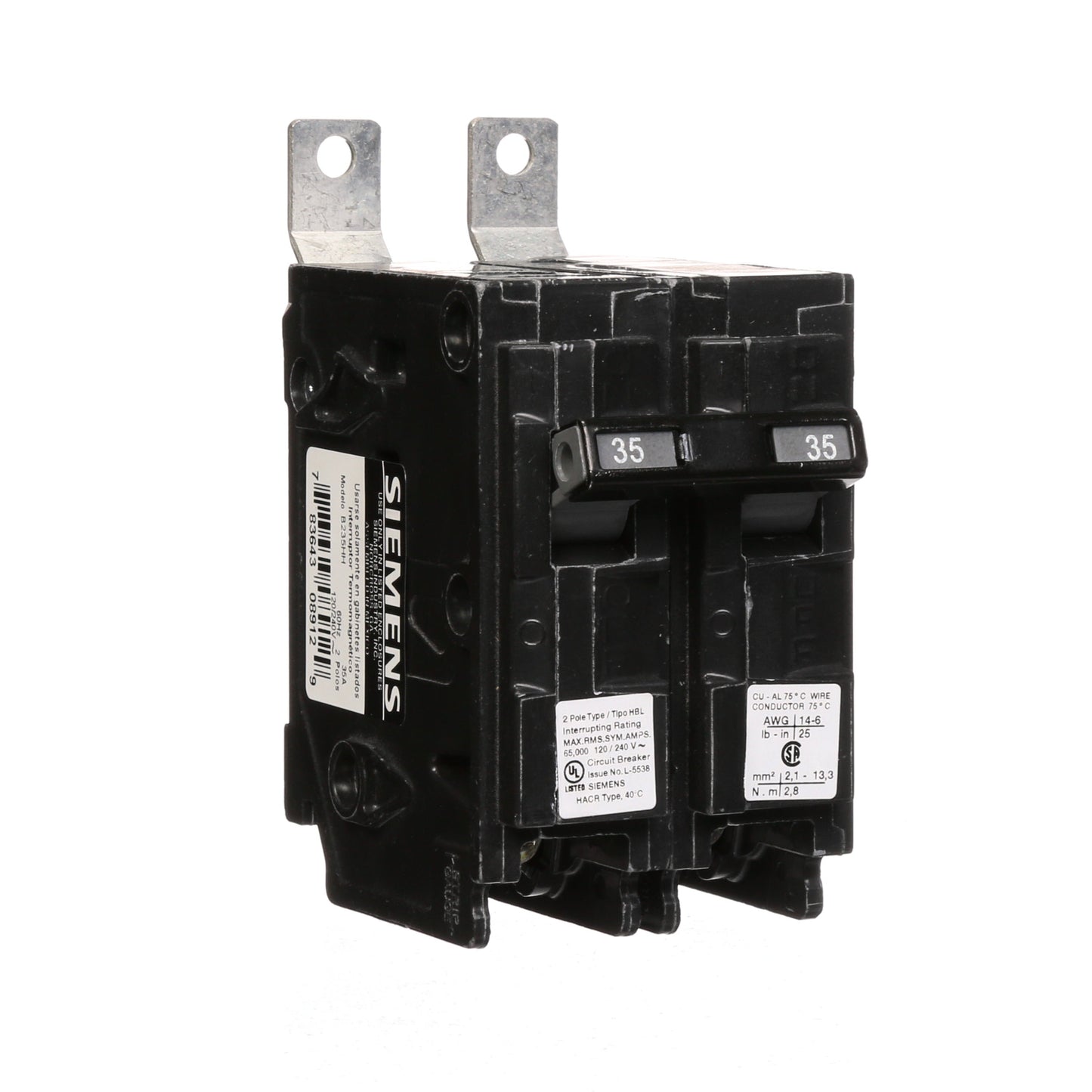 Siemens B235HH Circuit Breaker | 120/240V 35A 2P 65kA@240V Bolt-on BL Series
