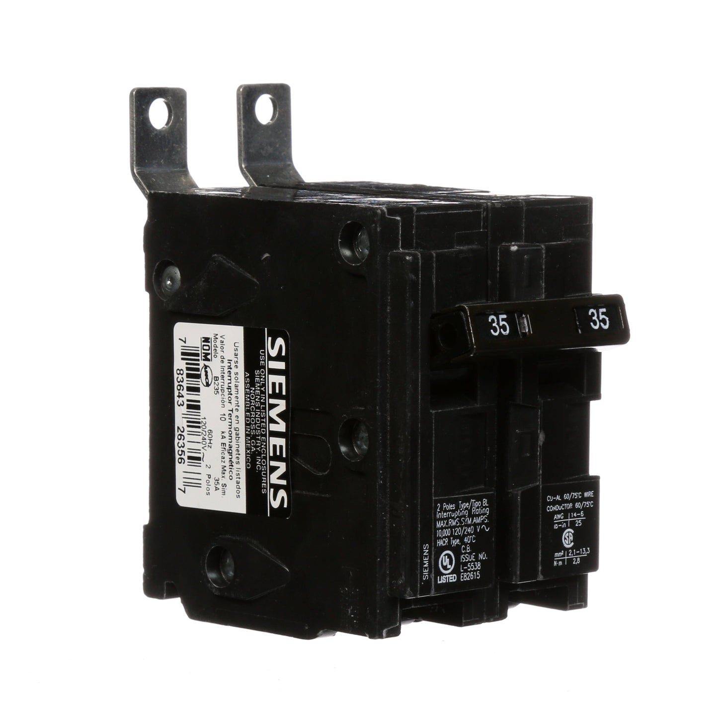 Siemens B235 Circuit Breaker | 120/240V 35A 2 Pole 10kA@240V BL Series