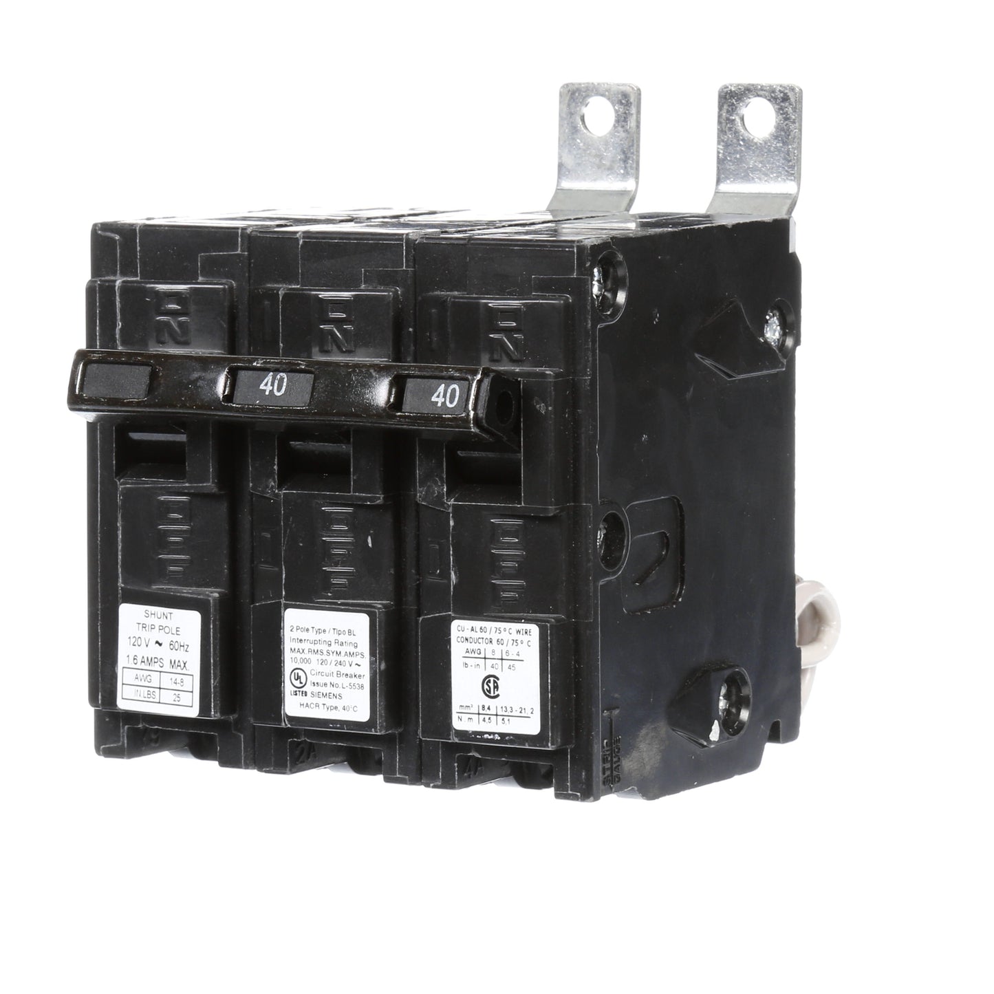 Siemens B24000S01 Circuit Breaker | 120/240V 40A 2P 10kA@240V Bolt-on BL Series