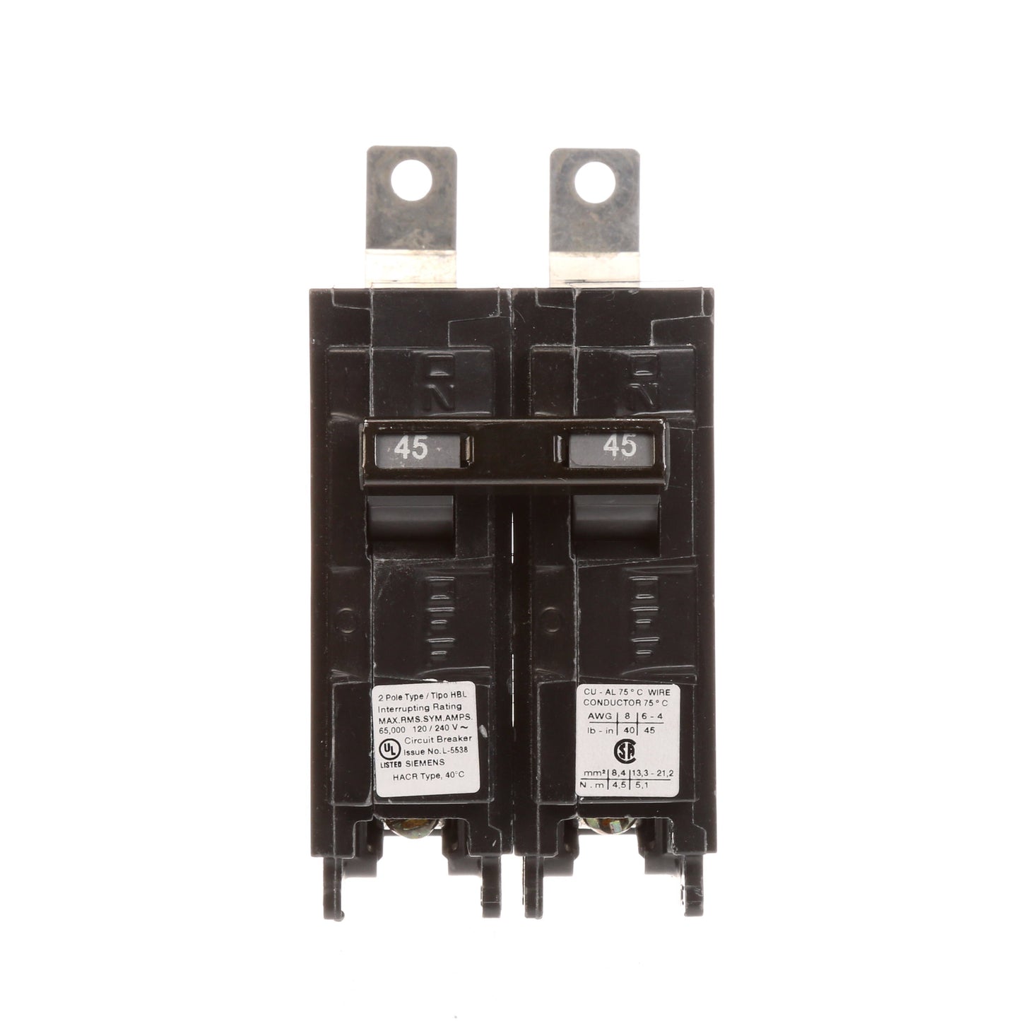 Siemens B245HH Circuit Breaker | 120/240V 45A 2P 65kA@240V Bolt-on BL Series