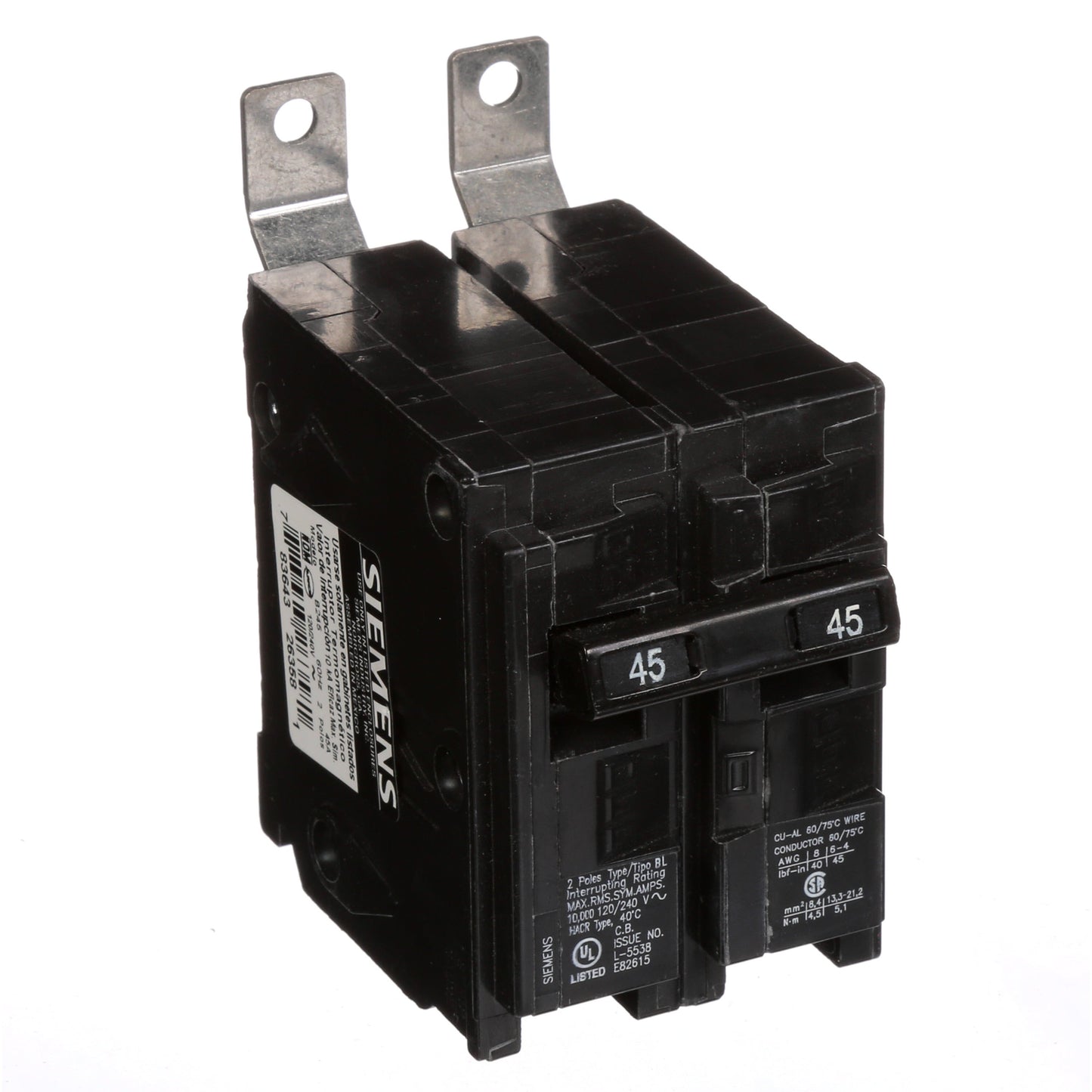 Siemens B245 Circuit Breaker | 120/240V 45A 2P 10kA@240V BL Series