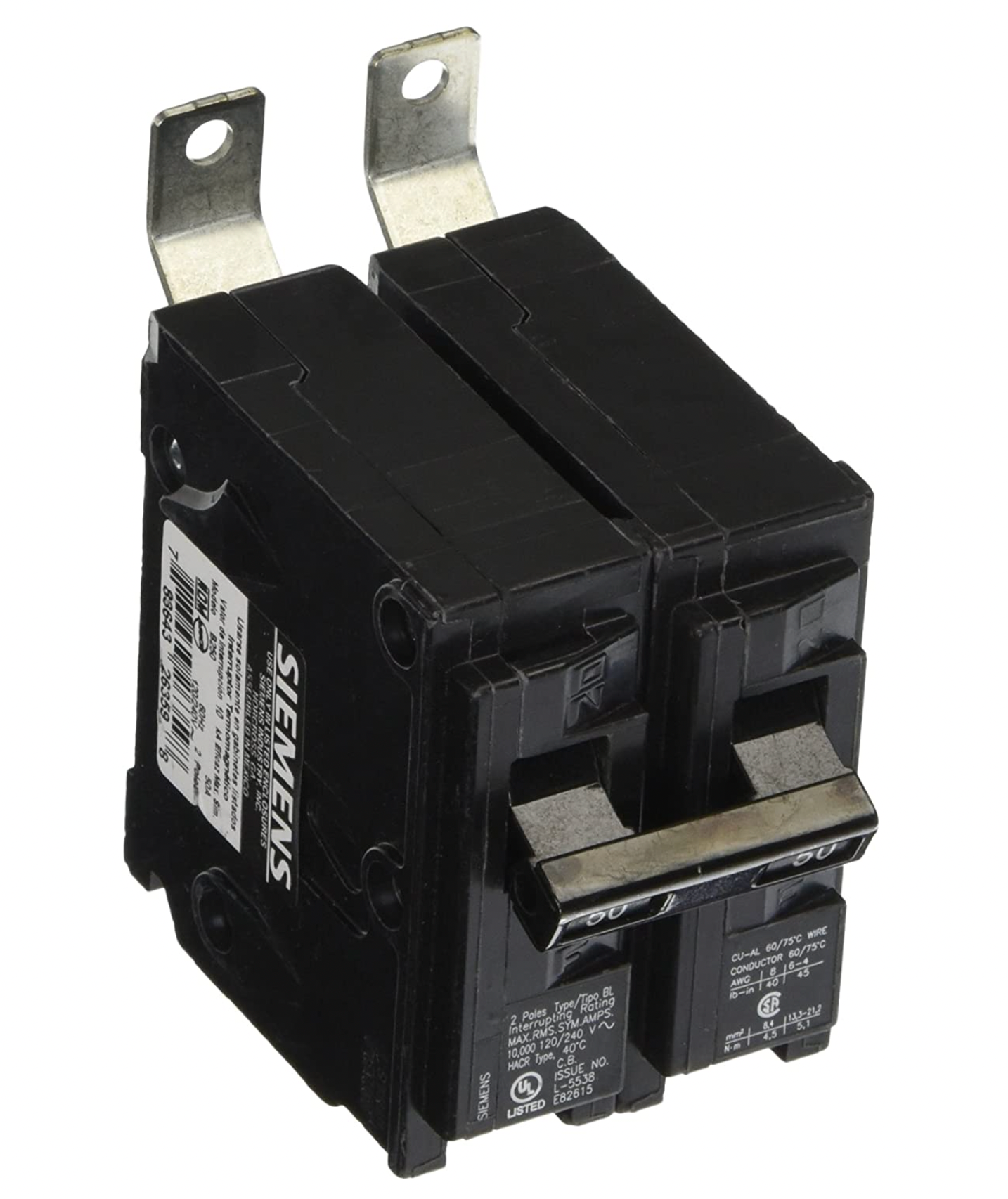 B250 - SIemens Bolt-On 50 Amp 2 Pole Circuit Breaker - Essential Electric Supply