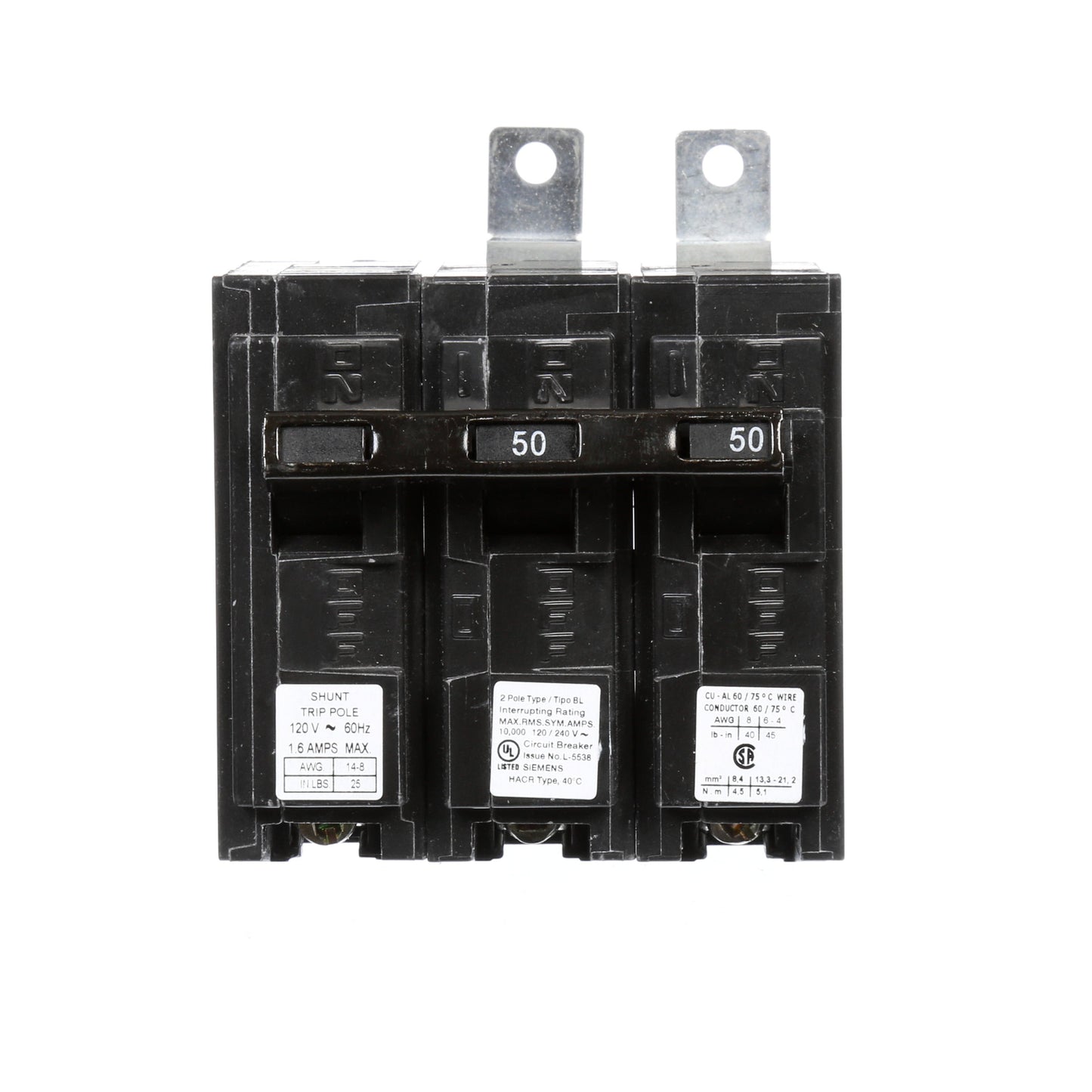 Siemens B25000S01 Molded Case Circuit Breaker | 120/240V 50A 2P 10kA@240V BL Series