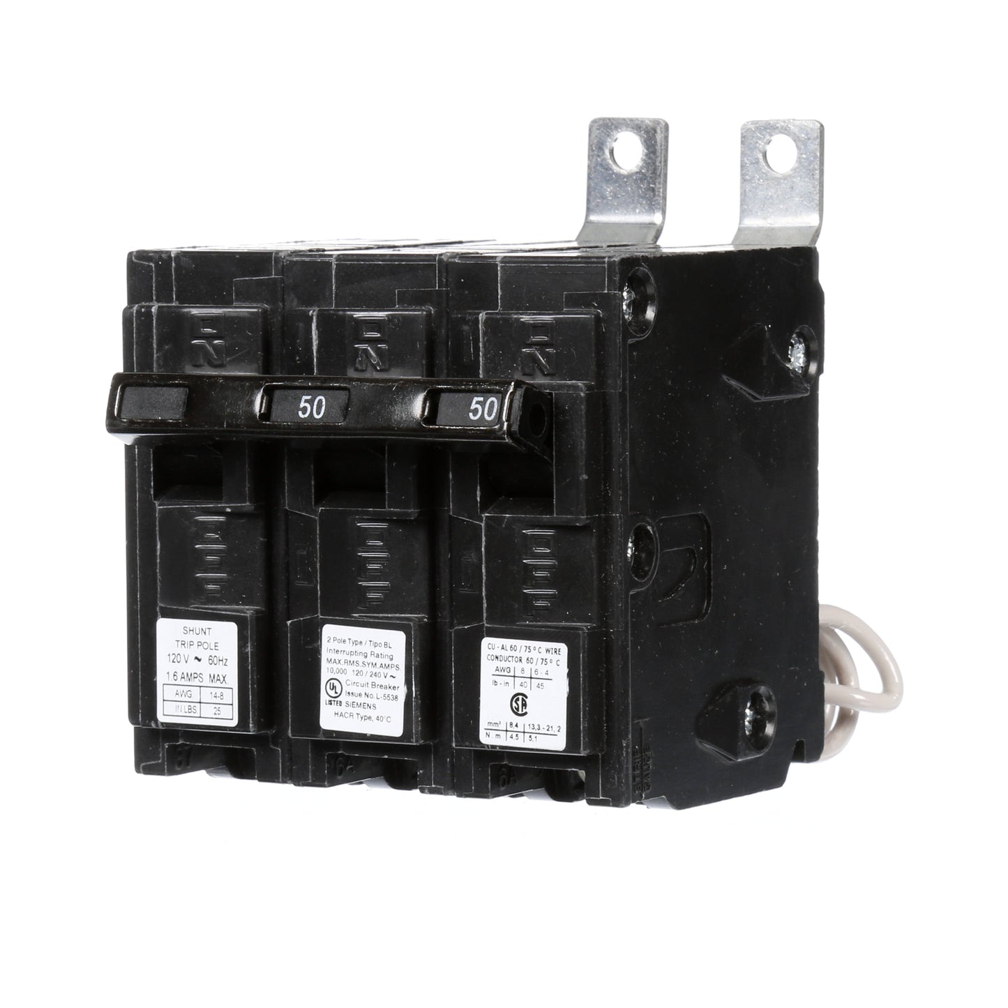 Siemens B25000S01 Molded Case Circuit Breaker | 120/240V 50A 2P 10kA@240V BL Series