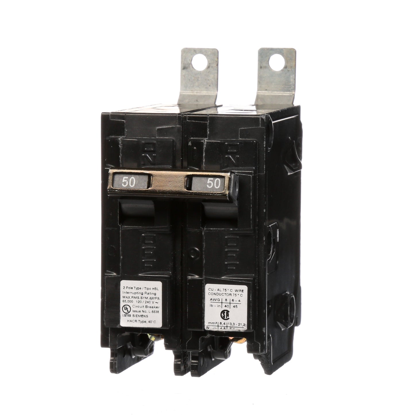 Siemens B250HH Circuit Breaker | 120/240V 50A 2P 65kA@240V Bolt-on BL Series