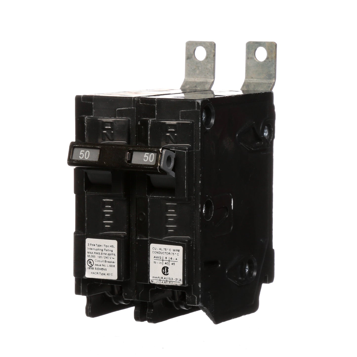 Siemens B250HH Circuit Breaker | 120/240V 50A 2P 65kA@240V Bolt-on BL Series