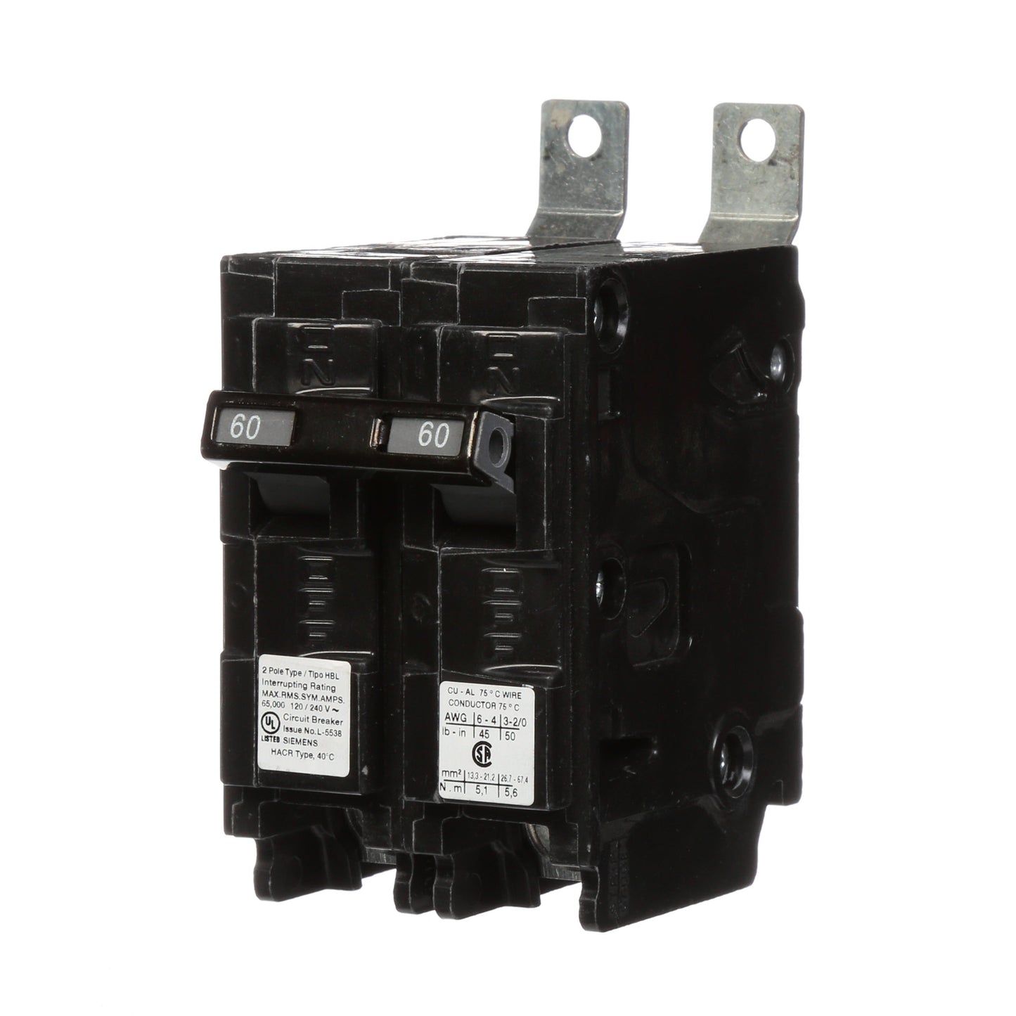 Siemens B260HH Circuit Breaker | 120/240V 60A 2P 65kA@240V BL Series