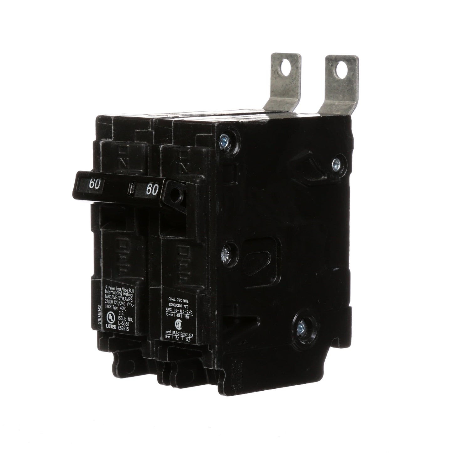 Siemens B260H Circuit Breaker | 120/240V 60A 2P 22kA@240V Bolt-on BL Series
