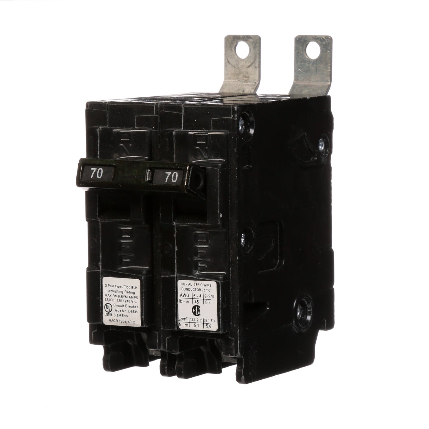 Siemens B270H Circuit Breaker | 120/240V 70A 2P 22kA@240V Bolt-on BL Series