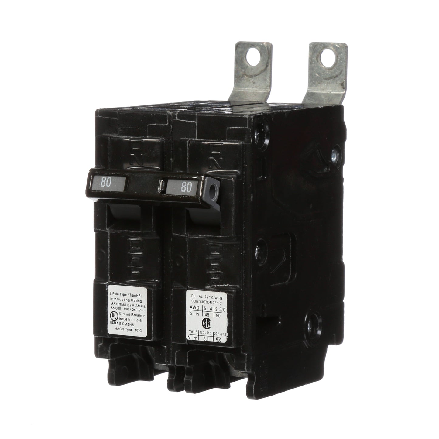 Siemens B280HH Circuit Breaker | 120/240V 80A 2P 65kA@240V Bolt-on BL Series