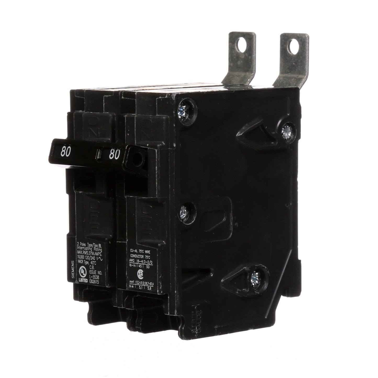 Siemens B280 Circuit Breaker | 120/240V 80A 2P 10kA@240V Bolt-on BL Series