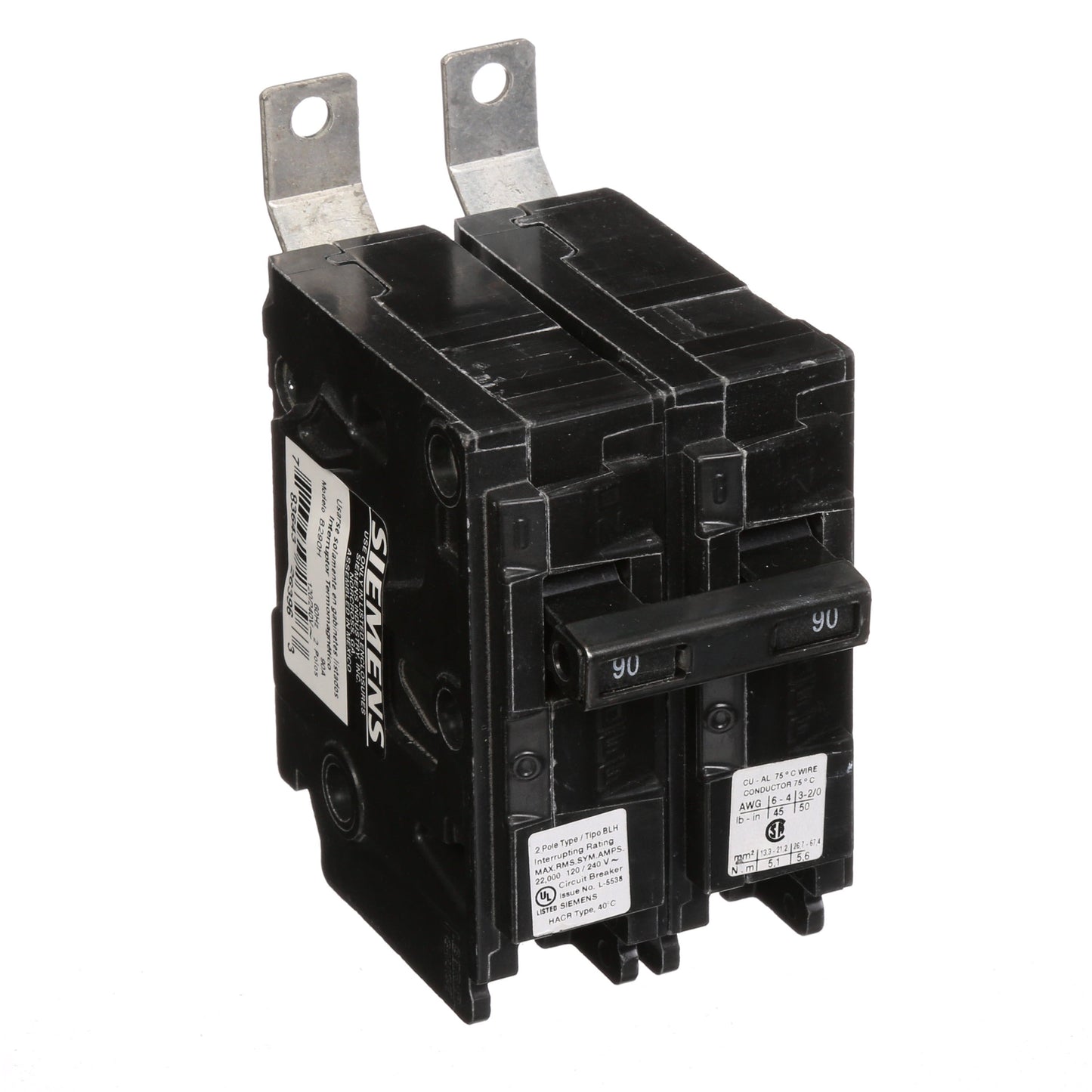 Siemens B290H Circuit Breaker | 120/240V 90A 2P 22kA@240V Bolt-on BL Series
