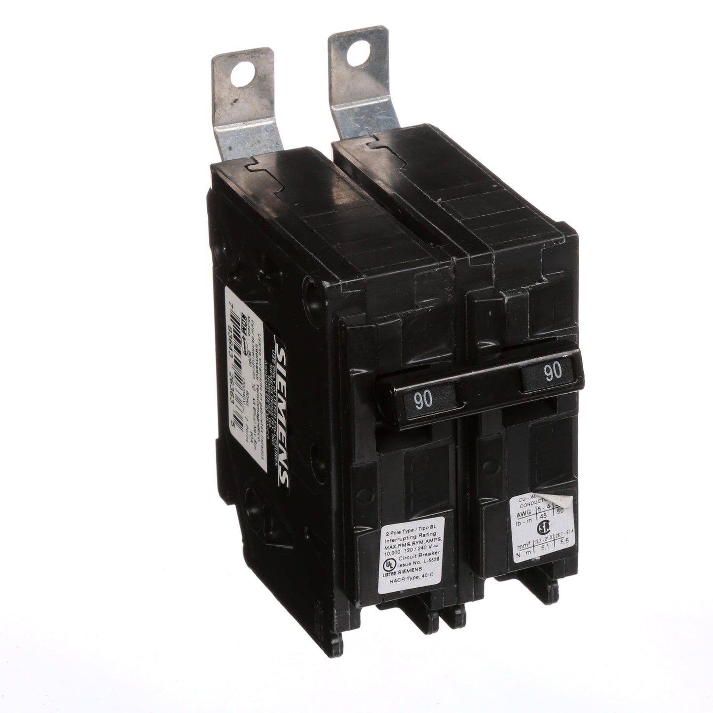 Siemens B290 Molded Case Circuit Breaker | 120/240V 90A 2P 10kA@240V Bolt-on BL Series