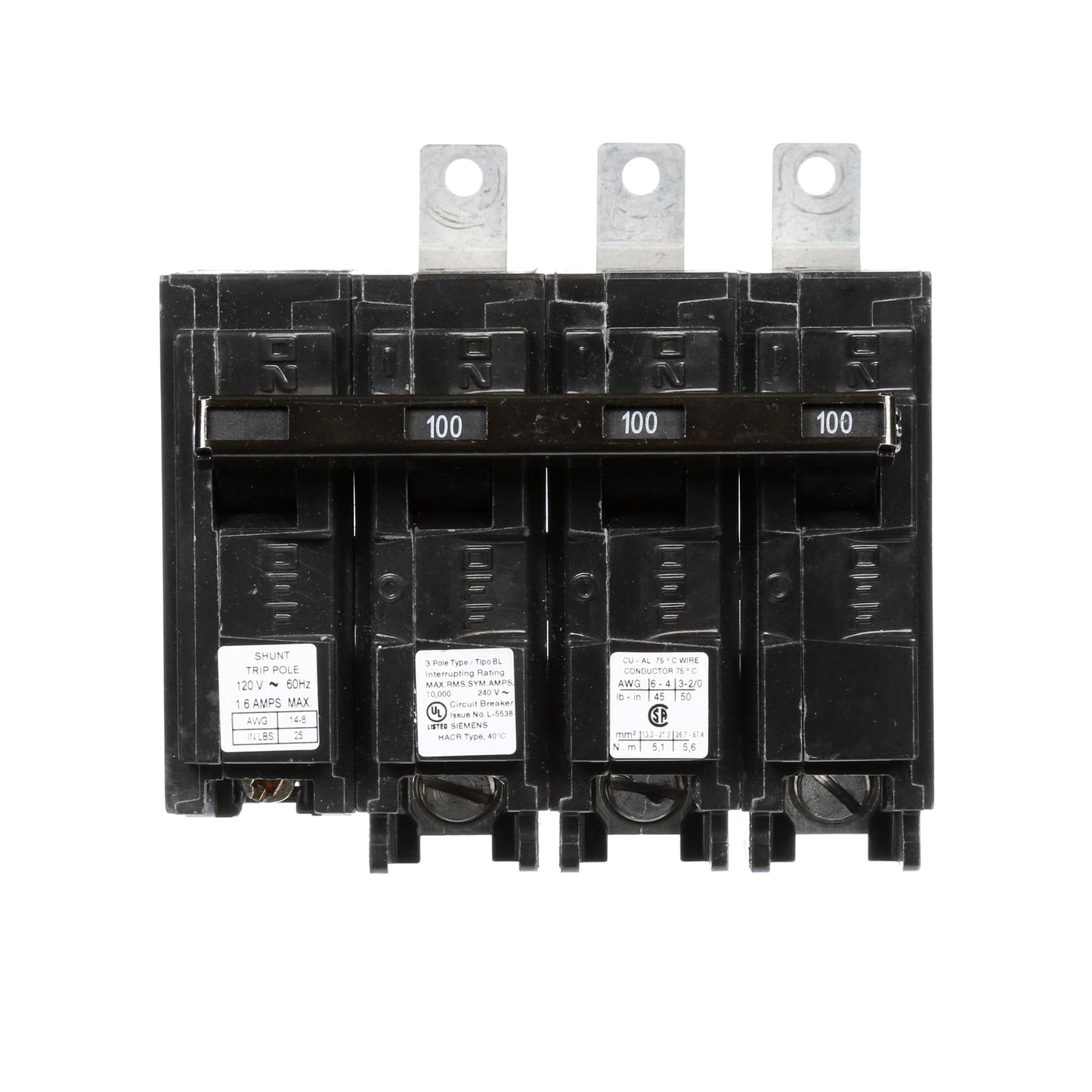 Siemens B310000S01 Circuit Breaker | 240V 100A 3P 10kA@240V Bolt-on BL Series