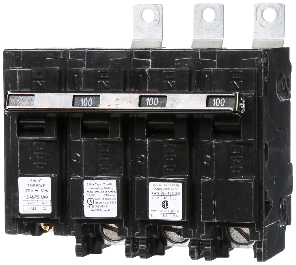 B3100HH00S01 - SIemens Bolt-On 100 Amp 3 Pole Circuit Breaker - Essential Electric Supply