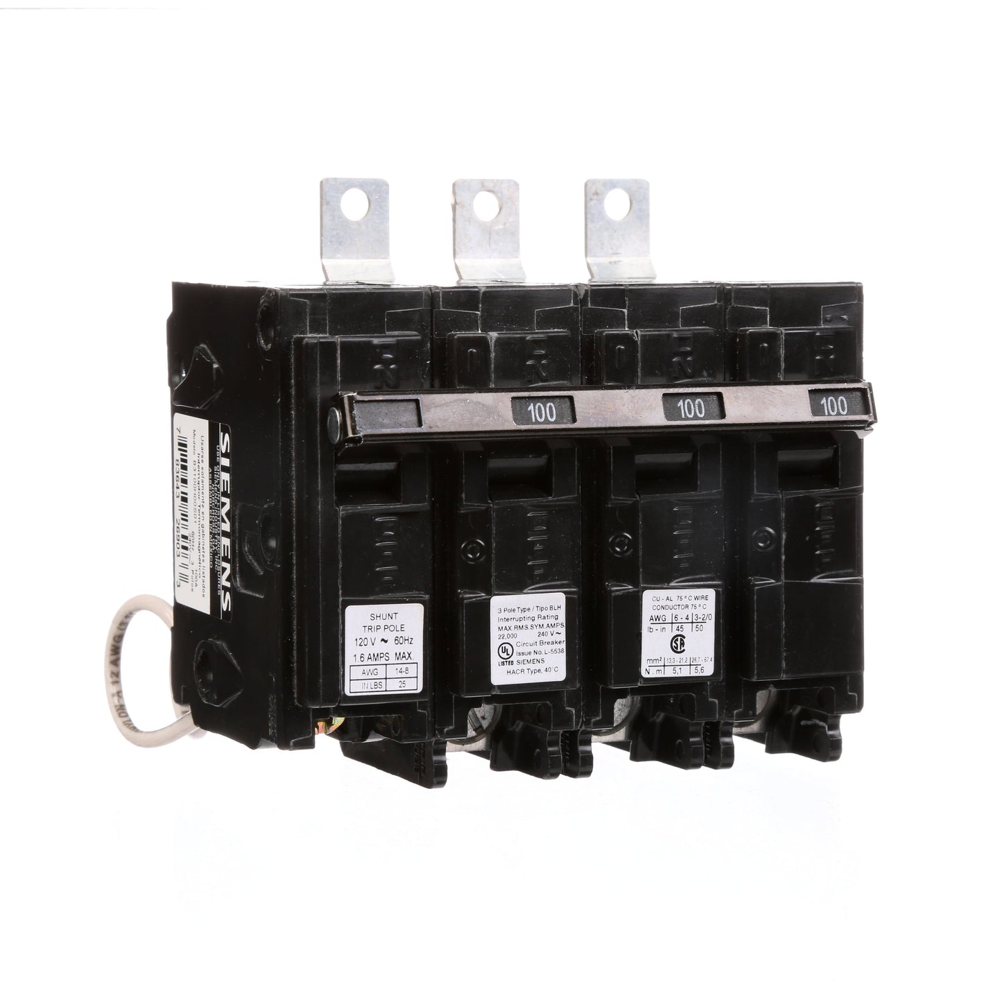 Siemens B3100H00S01 Molded Case Circuit Breaker | 240V 100A 3P 22kA@240V Bolt-on BL Series