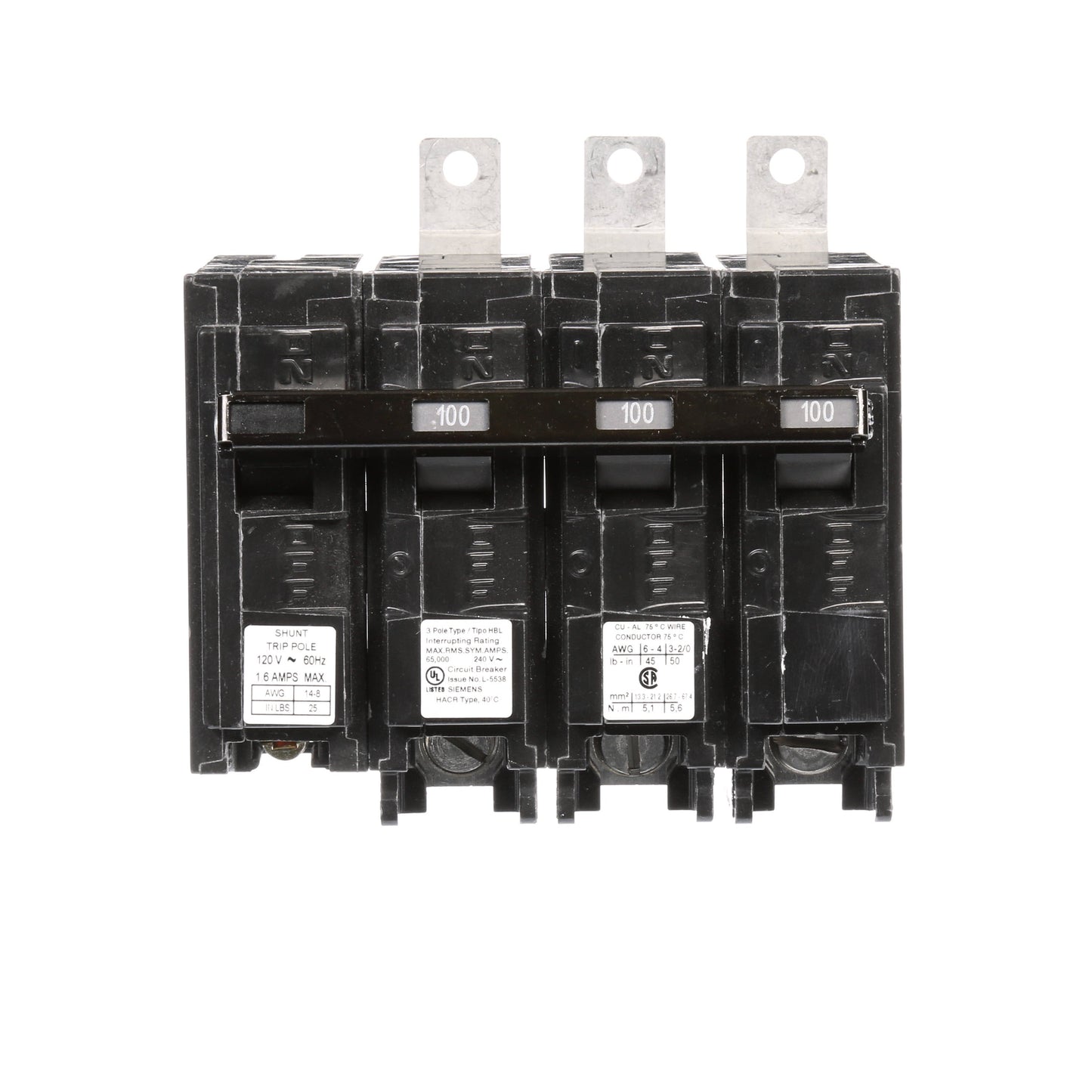 Siemens B3100HH00S01 Molded Case Circuit Breaker 240V 100A 3P 65kA@240V Bolt-on BL Series