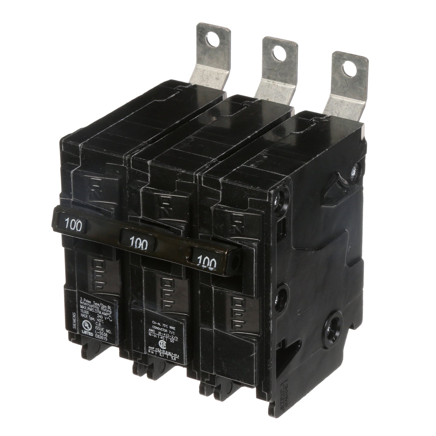 Siemens B3100 Molded Case Circuit Breaker | 240V 100A 3P 10kA@240V Bolt-on BL Series