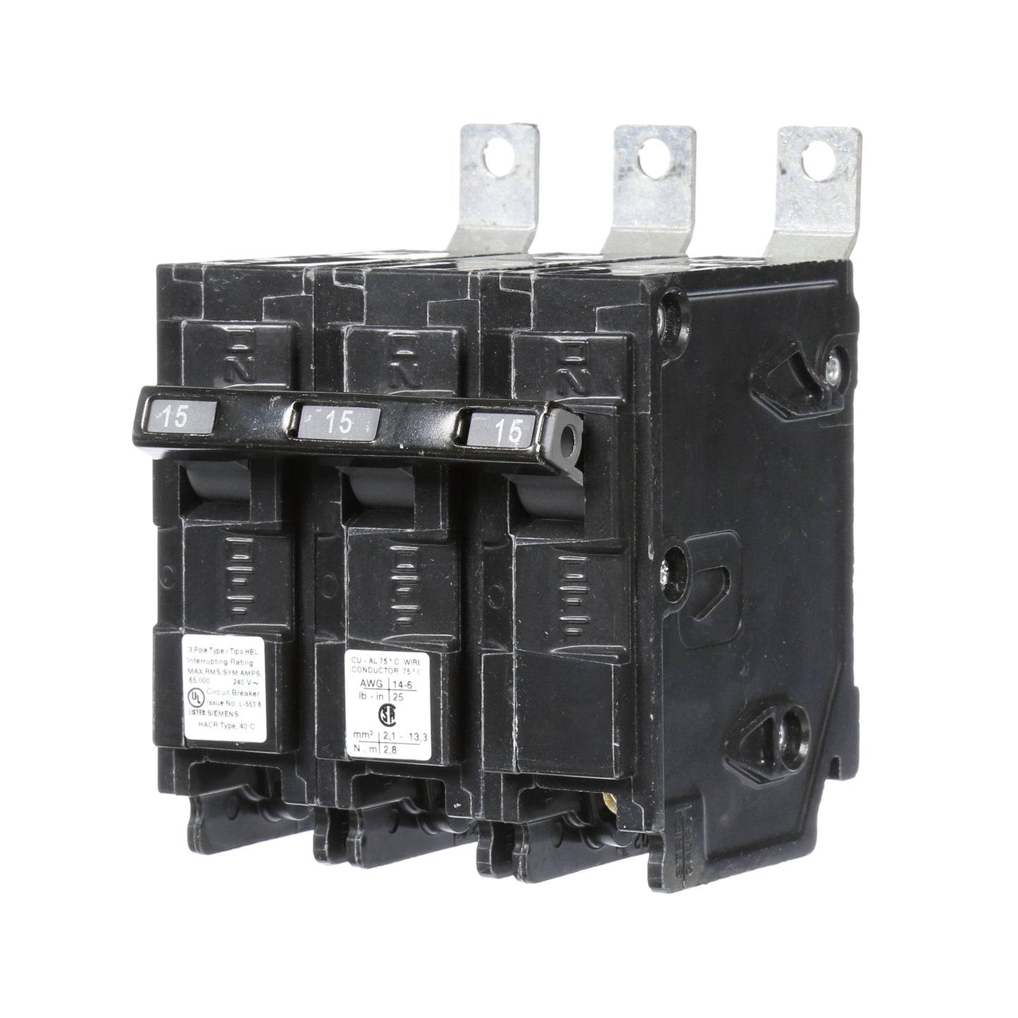 Siemens B315HH Molded Case Circuit Breaker | 240V 15A 3P 65kA@240V Bolt-on BL Series